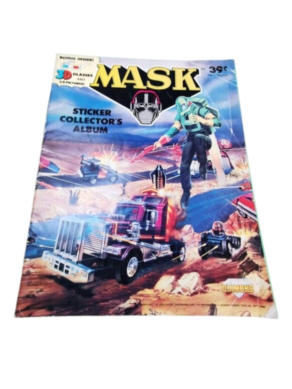 Vintage Sticker Book Diamond Mask Album 1995 14 Stickers‎ on Pages